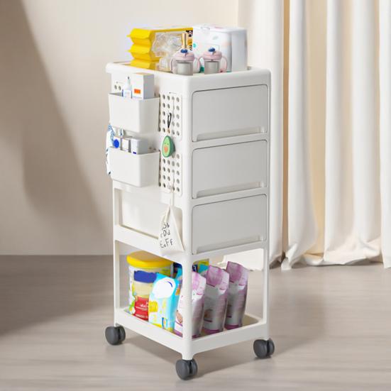 Ruchomy wózek narzędziowy z półką, ruchomy organizer z szufladami i wózek do przechowywania w pokoju dziecięcym, wózek do przechowywania