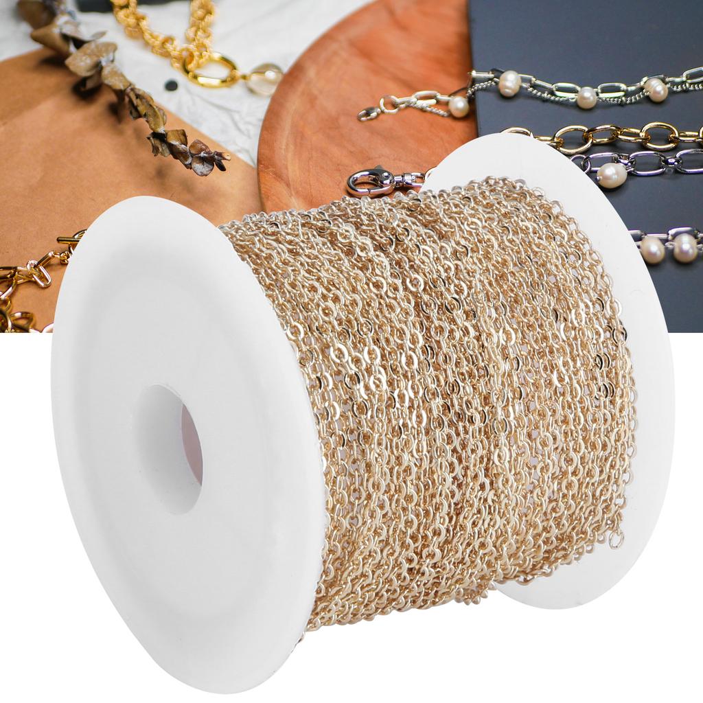 Jewelry Accessories 10meters O Flat Chain Spool Bulk for Bracelet Necklace Extender