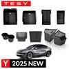 for Tesla New Model Y Juniper Launch 2025 Console & Armrest & Rear Trunk Storage Bins Side Box Organiser  Watercup Accessories