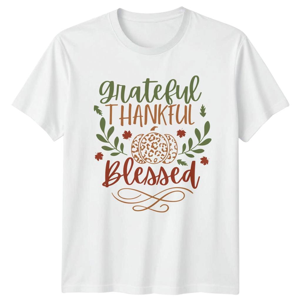 Grateful Thankful Blessed Autumn Leopard TShirt Autumn Thanksgiving Lifestyle