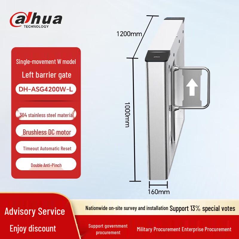 Dahua Pedestrian Swing Turnstile CN plug (adapter included)