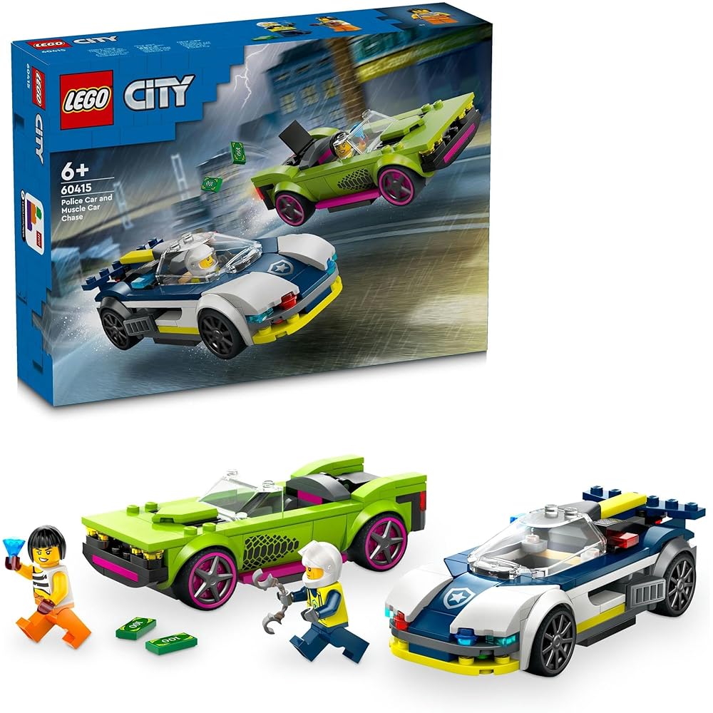 

LEGO City Police Car Chase Toy Set 6-9 Years Old Building Blocks Vehicle for Boys and Girls 60415