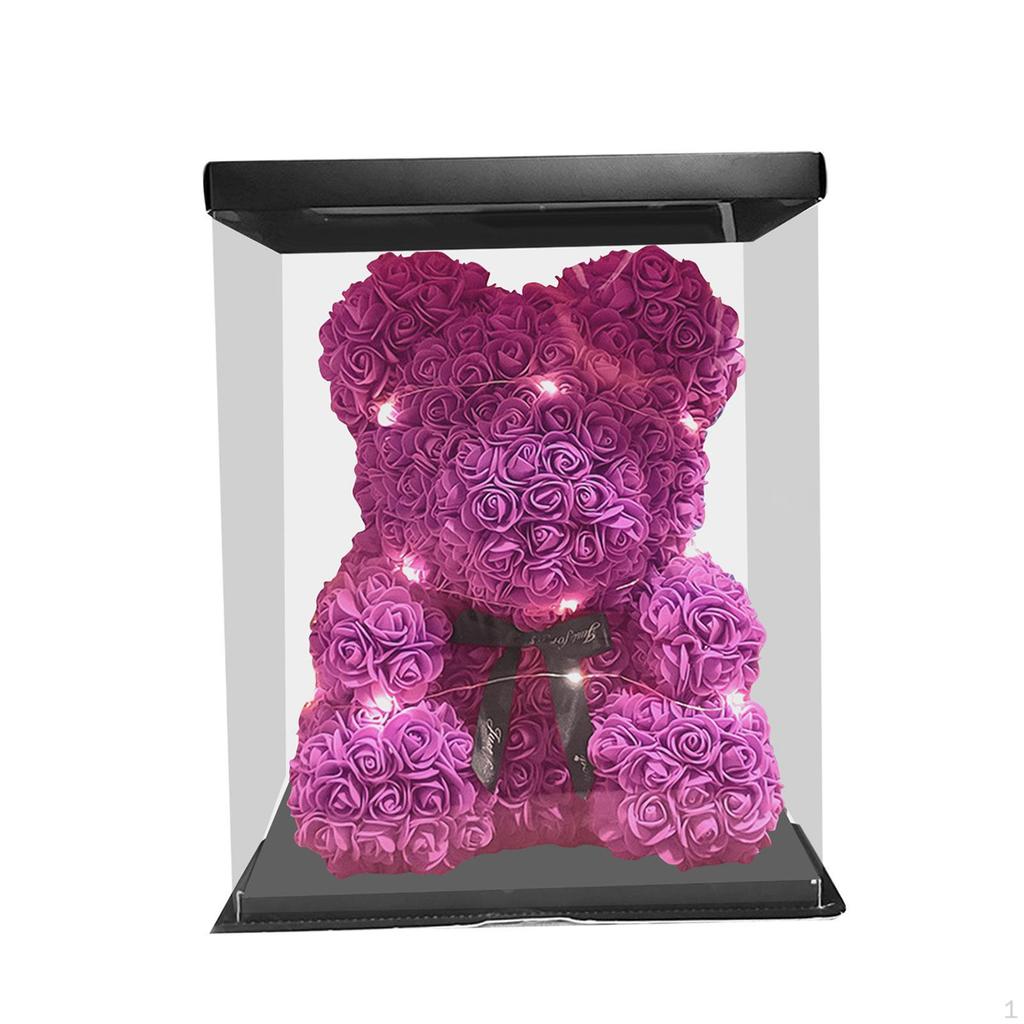 Kreativer Schaumstoffblumenbär in einer Schachtel für Muttertagsgeschenke an geliebte Menschen