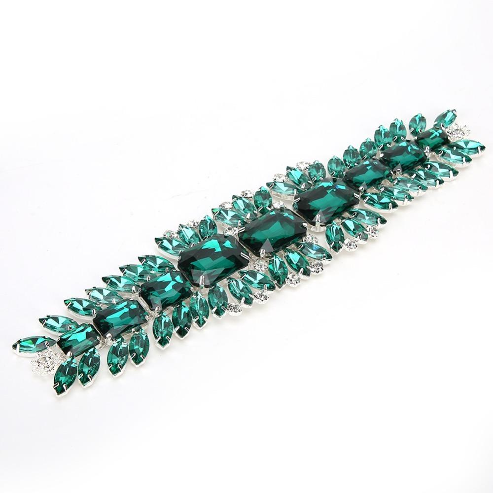 2pcs Close Chain Crystal Rhinestone Chain Sparkly Applique Sparkly Rhinestone Applique Clothing DIY