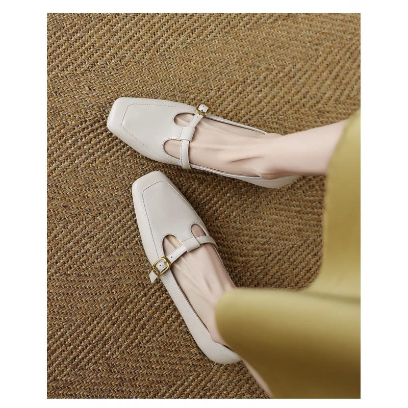 New pink square head thick heel Mary Jane thick heel light mouth single shoes women's versatile women's shoes