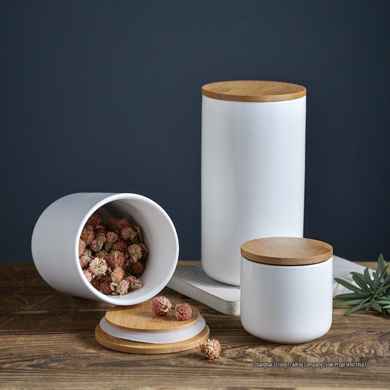 Nordic Ceramic Grain and Cereal Kitchen Storage Jar