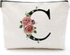 A Z Personalized Letter Makeup Bag Monogrammed Bridesmaid Gifts Presents Cosmetic Bag Portable Storage Organizer Pouch Travel