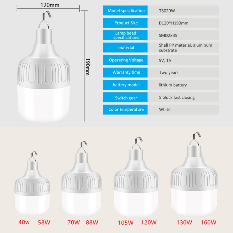 Charging LED Bright Blackout Mobile Lights Outdoor Lighting Emergency Light Bulb Lamp
