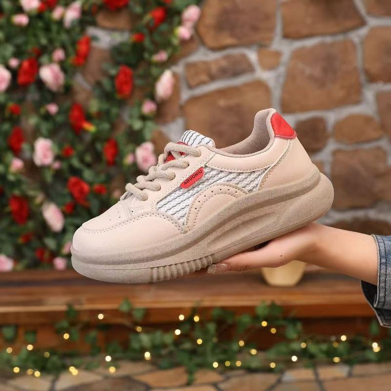 thick-soled mesh color matching casual women's shoes autumn new retro sports board shoes thin breathable sports shoes women
