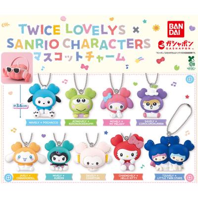 TWICE LOVELY × SANRIO PERSONAŽAI MASCOT ŽAVESYS Gachapon OFICIALUS JAPONIJA