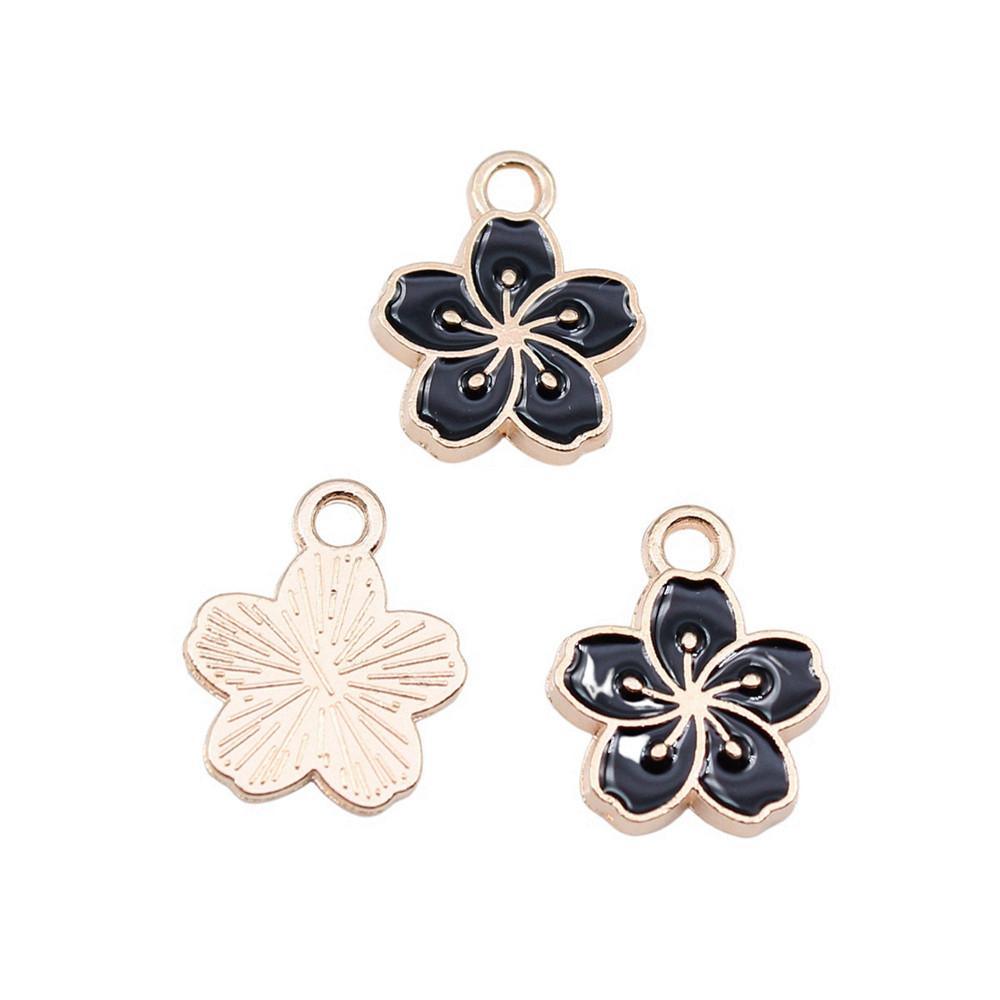 Enamel Charms Multi Color Flower Pendants For Floral Themed Jewelry