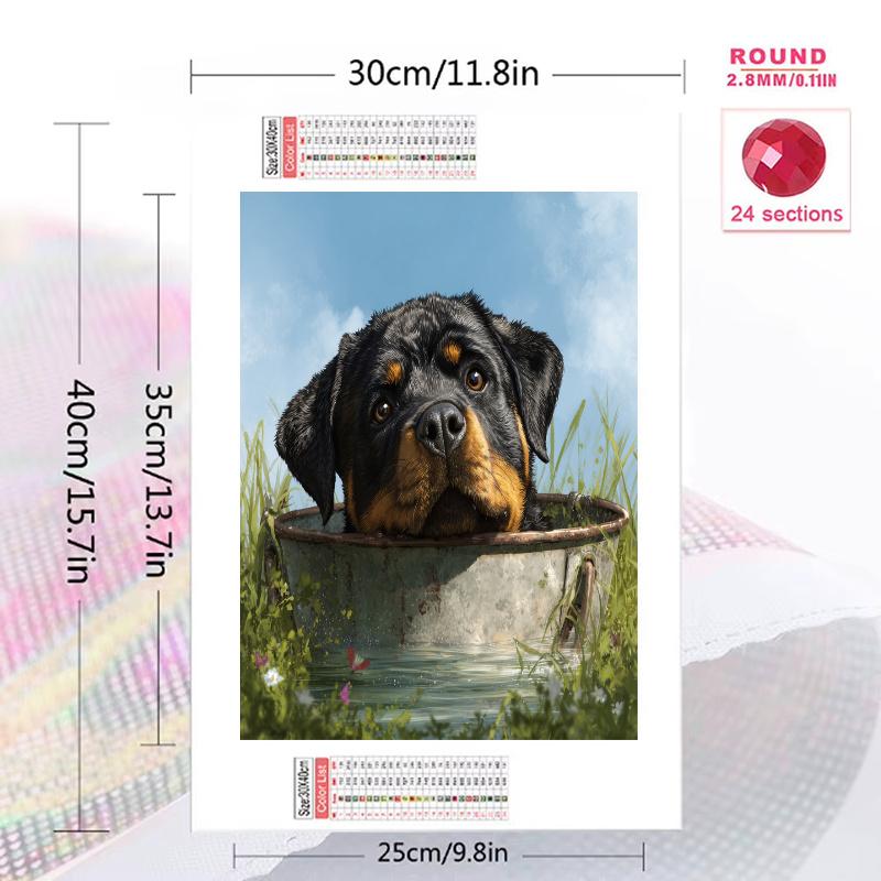 Rottweiler and grassland Pattern 3pcs 100% Round Full Drill 5D DIY Diamond Painting Embroidery Cross Stitch Rhinestone Décor