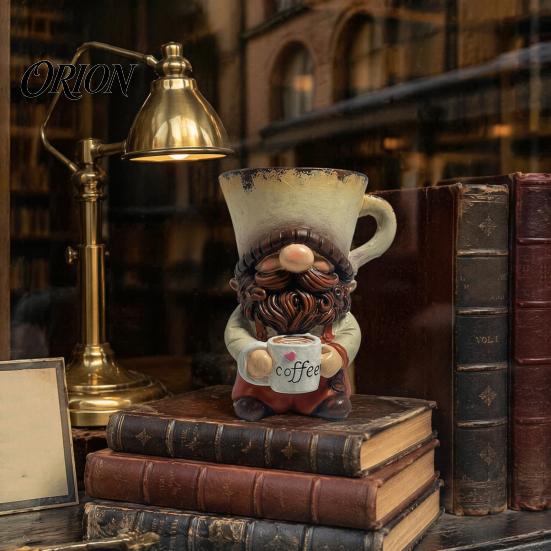 Cute Gnome Figurines Coffee Ornaments, Resin Figurines, Decorative Tabletop Cafe Soft Furnishings Centerpiece for Bar Decor & Lovers Lover Gifts