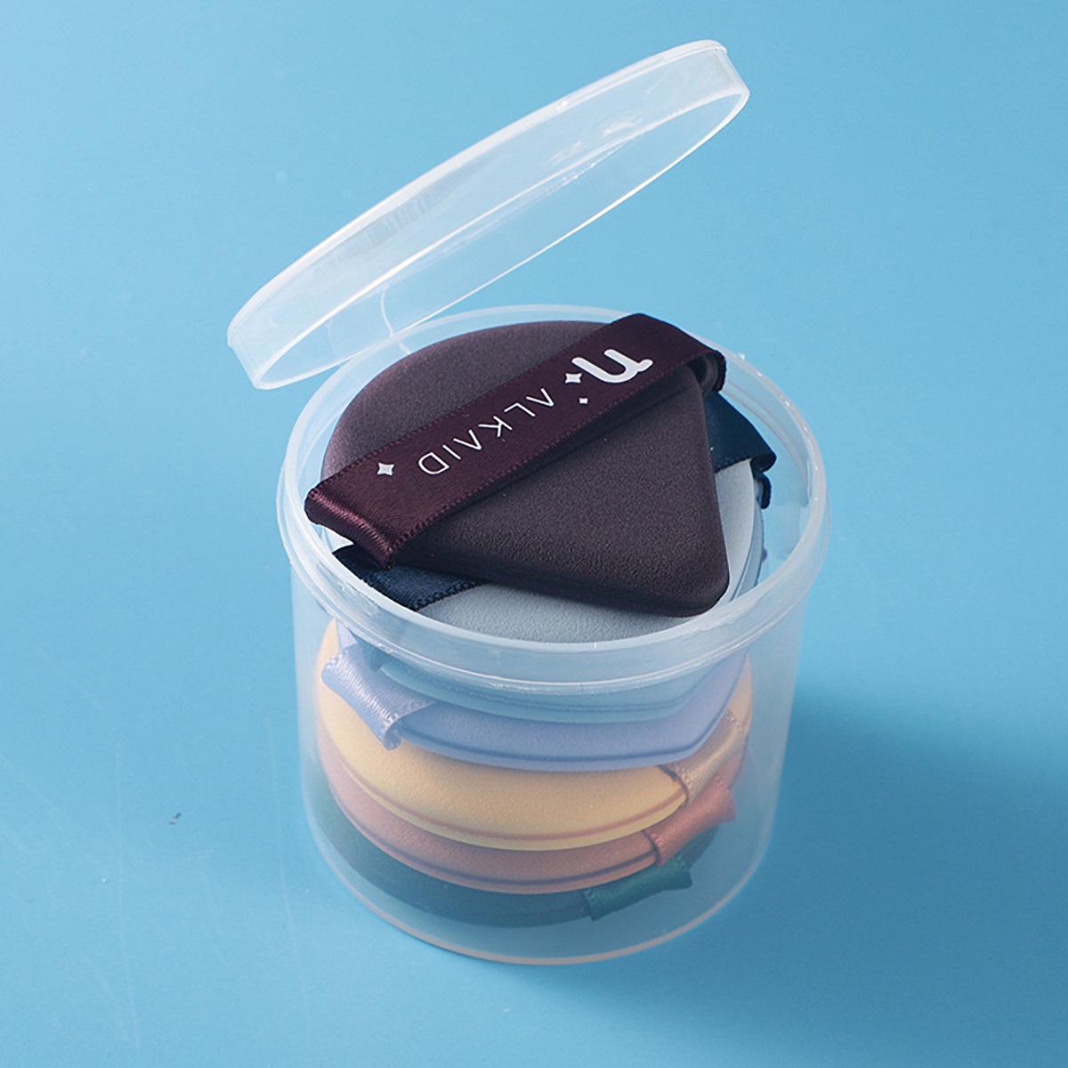 Big Dipper Non-Latex Beauty Sponge Air Cushion Puff Set Transparent Round Pack (Set of 7)