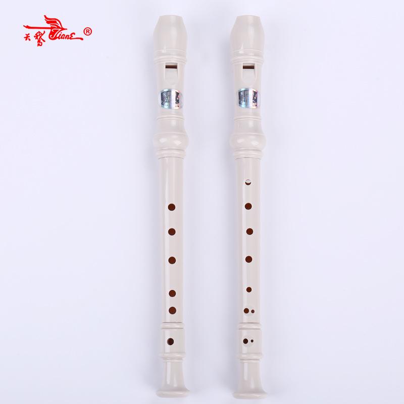 Swan ABS German Soprano Recorder for Students, 6/8-Hole, White Flute