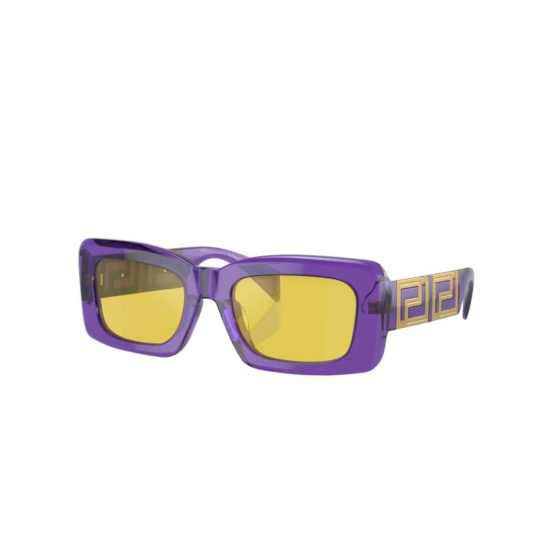 Versace Pattern Letter Logo Nylon Irregular Sunglasses Women's Purple 5696020 VE4444U5408V9-Purple 54