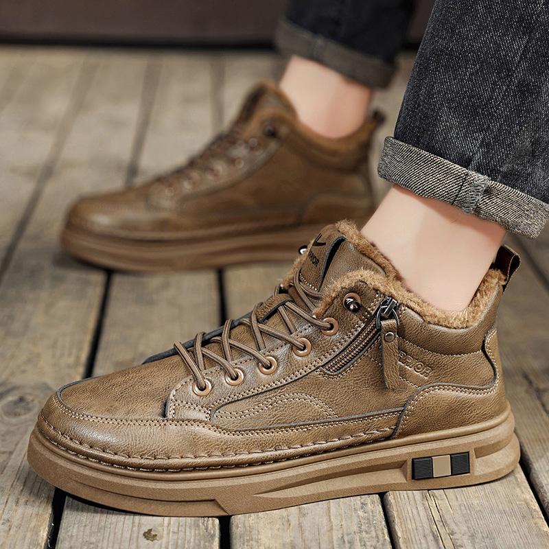 Warrior Fleece Cotton Casual Trendy Daily Commuting Simple Versatile Cotton Shoes Low-Top Skate Shoes Men Sneaker Brown WXP(WZ)-243803M