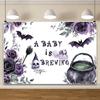 Halloween Decorations Baby Shower Backdrop A Baby Is Brewing Ghost Witch Cauldron Floral For Photo Studio Halloween Party Decor