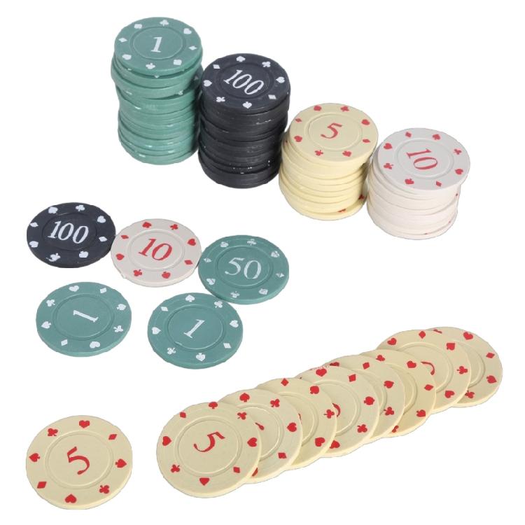 100Pcs Casino Poker Chip with Case Roulettes Game Bingo Chip Plastic Counting Counters Poker Chip Kids Teaching Reward