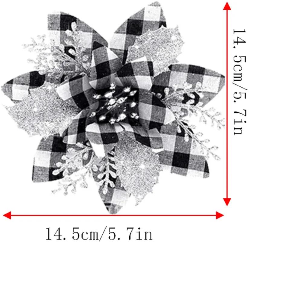 8pcs Gold/Silve Christmas Flower Pink/Blue Christmas Tree Toppers Christmas Tree Flowers Snowflake like