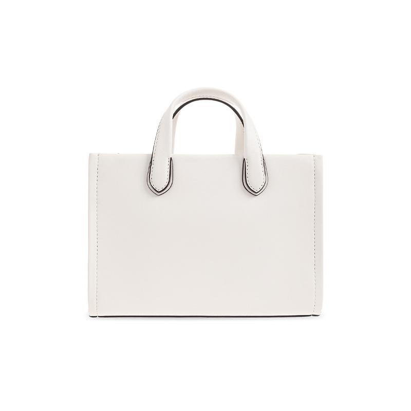 MICHAEL KORS Gigi Logo Logo Zipper Closure Leather Hand-held Shoulder Crossbody Bag Small Women's White