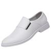 White leather shoes men's genuine leather spring breathable 2025 new formal business derby shoes men