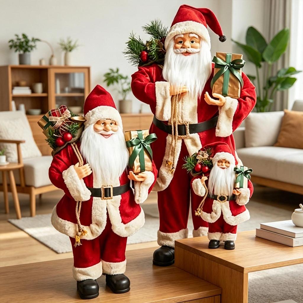 Popular 3D Santa Claus Plush Christmas Ornaments for Home Decor
