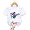 Kawaii Dolphin Whale Flowers Tshirt Watercolor Graphic Print Short Sleeve Unisex Unisex Casual Harajuku Tee