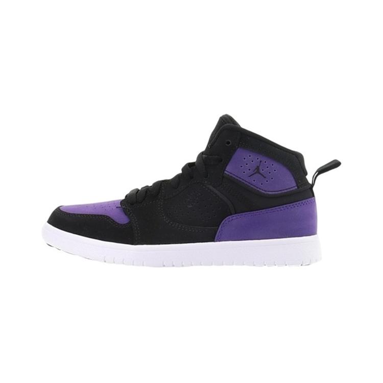 

Jordan Access Slip Resistant Cushioning Abrasion Resistant Breathable Mid top Children s Basketball Shoes Black Purple AV7942-005 28