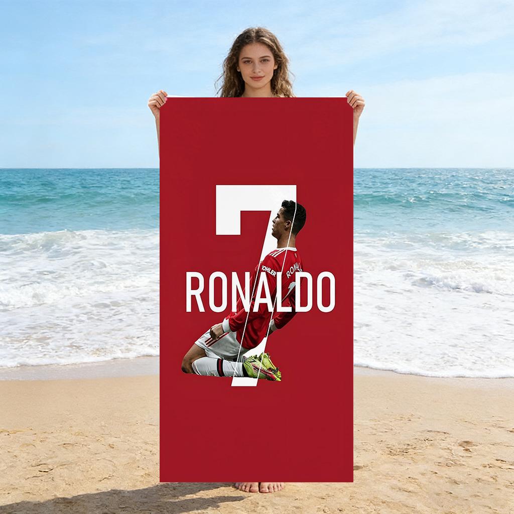 Ronaldo Beach Towel World Soccer Cup Towel Quick-drying Towel Suitable for Seaside Pool Camping Vacation Yoga For Family Friends