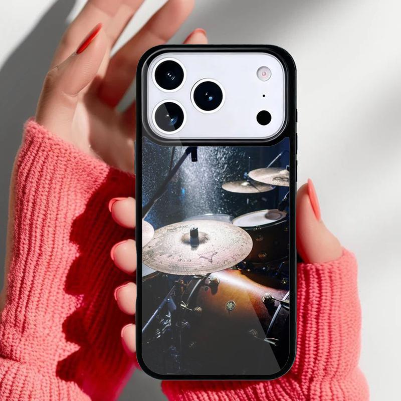 Musical Instrument Drum soft Phone Case for iPhone 17 Air 16e 15 14 13 Pro Max Back Cover for 12 11 Pro Coque