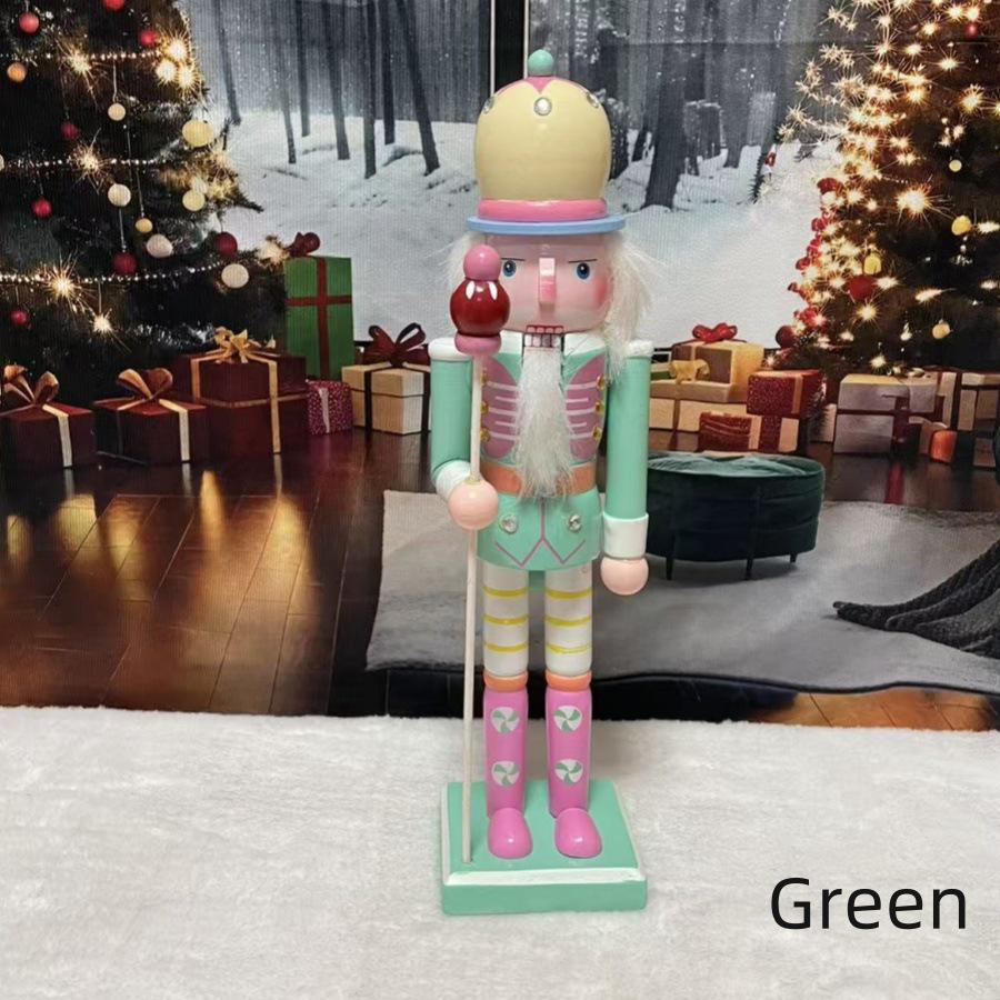 30CM Wooden Nutcracker Ornament for Christmas - Creative Home Decor