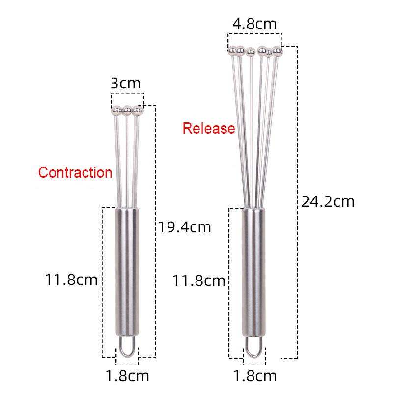 Edelstahl-Kugel-Eieraufschläger Manueller Mixer Handheld Sahne-Rührer Eierbesen Küchen-Koch-Back-Werkzeuge Mehrzweck