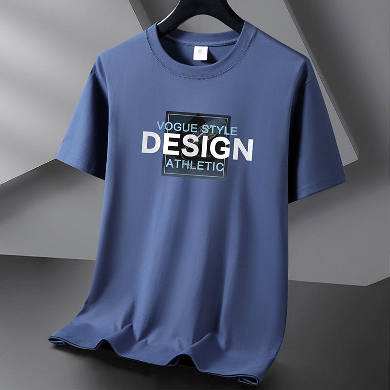 Men Loose Short Sleeve Letter Printed Pullover Compassionate Cotton T-shirt