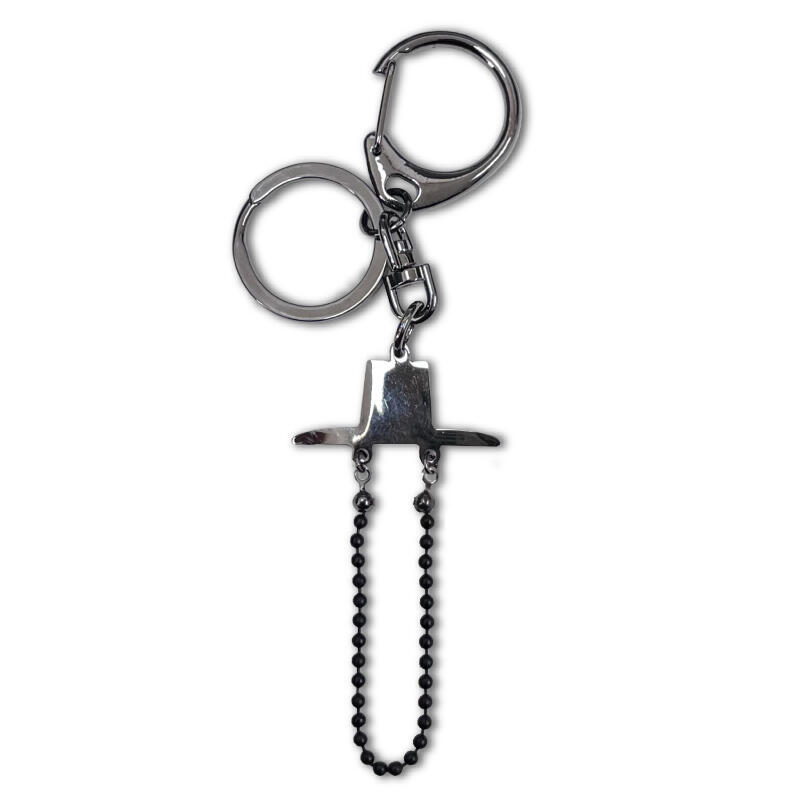 Black Lip Hat Metal Keychain