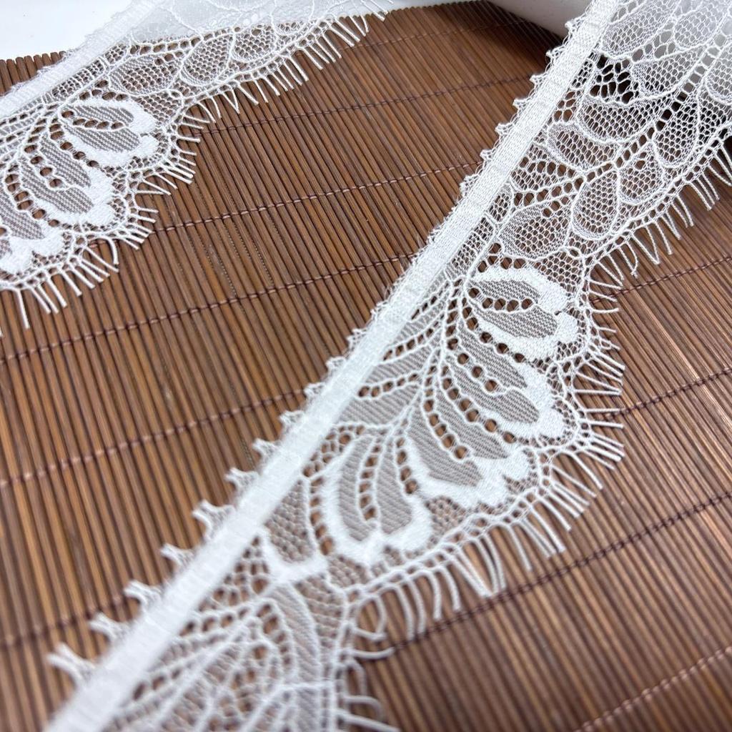 2.8m x 4cm Narrow French Chantilly Lace, Non-stretch Eyelash Lace Trim for Sewing, Bra, Underwear, Lingerie, Dress, Garment, Crafting