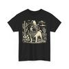 Western Cowboy Dog Smoking with UFO Pug Dog Retro Funny Tee Unisex T-Shirt