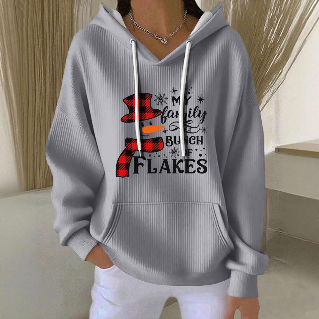 Women's Fashion Casual Christmas Angel Print Pullover Long-Sleeve Sweatshirt