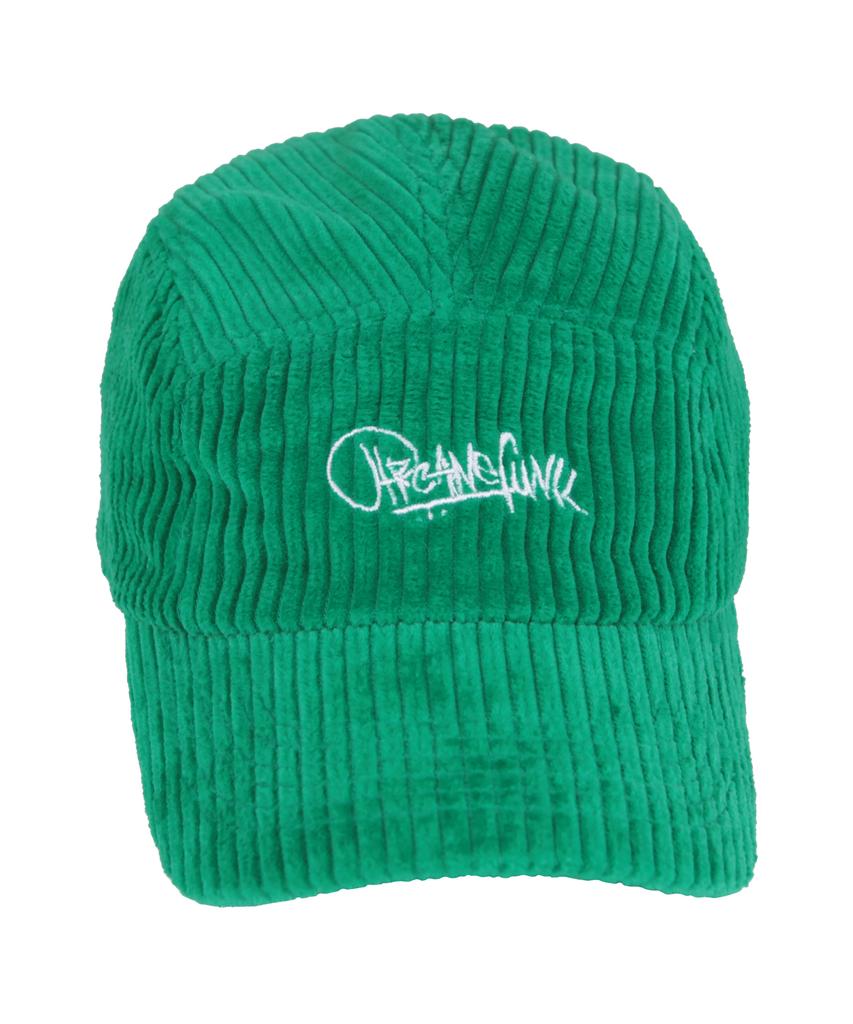 ARCANE FUNK Corduroy Logo Camp Cap Green