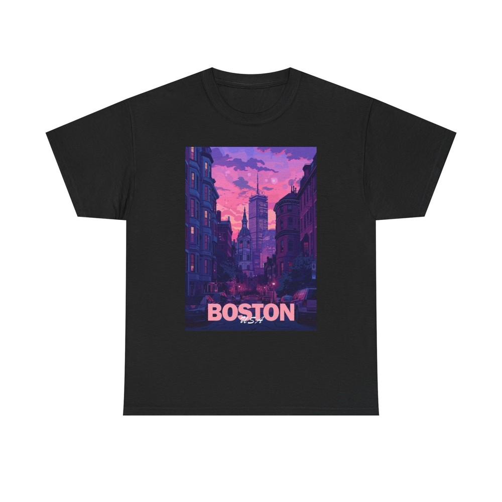 Boston Skyline T Shirt BRAND NEW Apparel Unisex Heavy Cotton Tee Unisex T-Shirt S