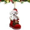 Cute Puppy Christmas Tree Hanging Ornaments Dog Shaped Stocking Pendants Christmas Decorations For Home Xmas Gifts New Year 2025