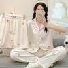Spring And Summer Short-Sleeved Trousers Shorts Simple Puppy Print Three-Piece Pajamas Women'S Simple Style Loungewear
