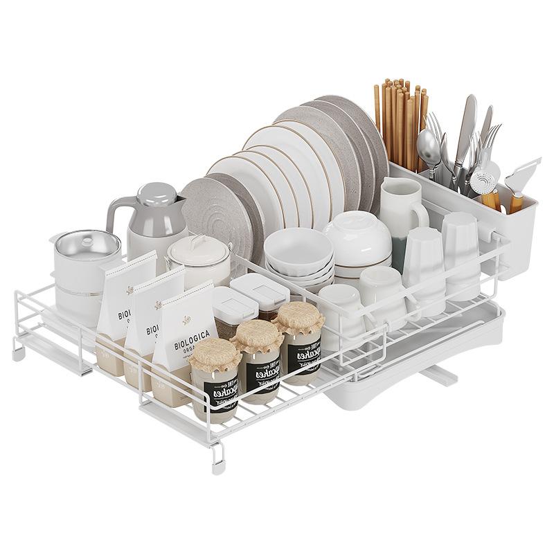 

Выдвижная кухонная сушилка для посуды и раковины из углеродистой стали White