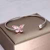 Fashion Small Animal Hand Ornament Bangle Simple Elegance for Women Inlay Drill Butterfly for Daily Wear Fashion Accessory Party