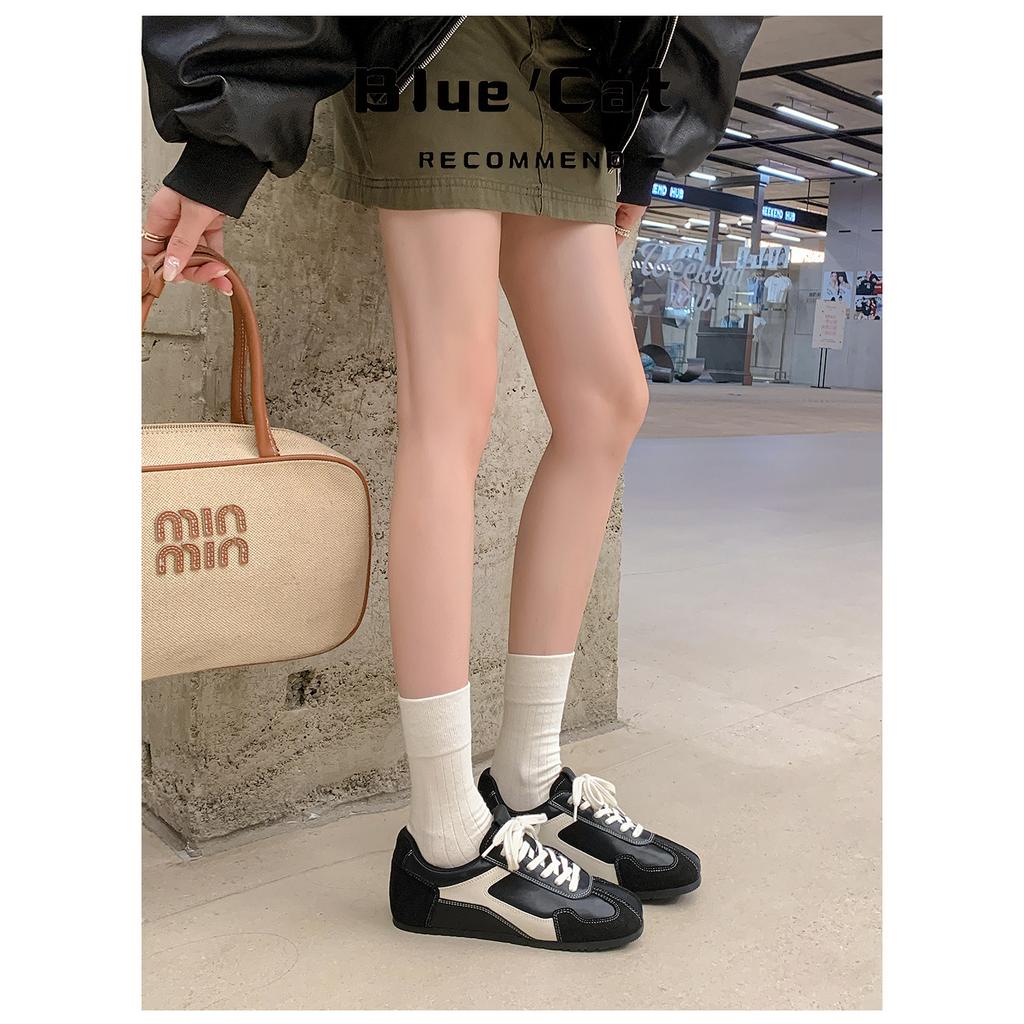 Sheepskin~ inner height increase 5cm ballet training shoes women's 2025 new Maillard lace-up casual sports shoes Forrest Gump shoes