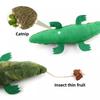 Plush Crocodile Cat Toy Catnip Filled Crinkle Worm Leaf Paws for Kitten Teething Interactive Bite Resistant Play Silvervine Cat