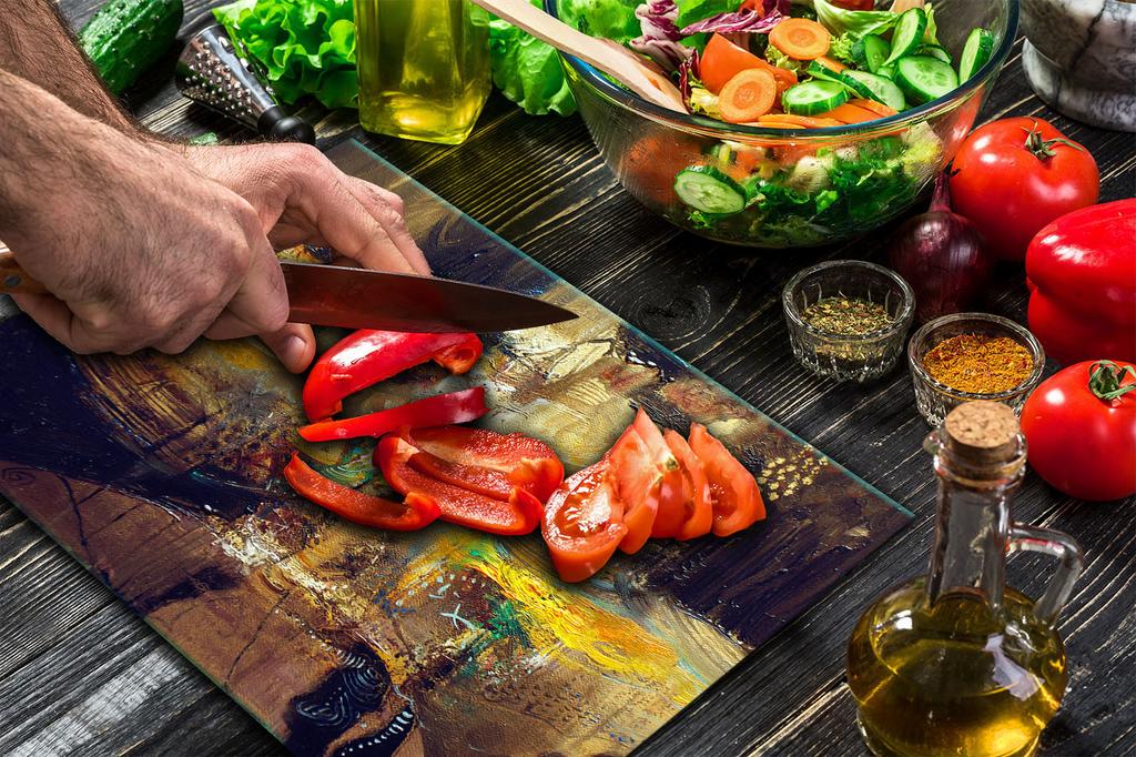 GLASS PLATE CUTTING BOARD 52x40 PICTURE