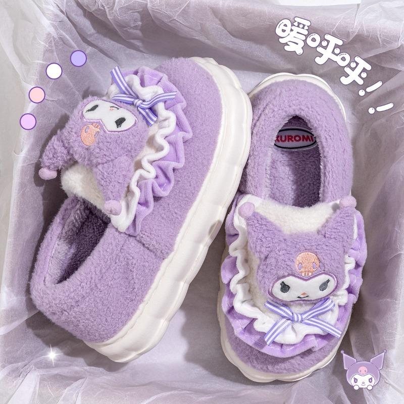 Baotou slippers women's winter new home indoor bag heel non-slip thick bottom plush outer wear cotton mop winter