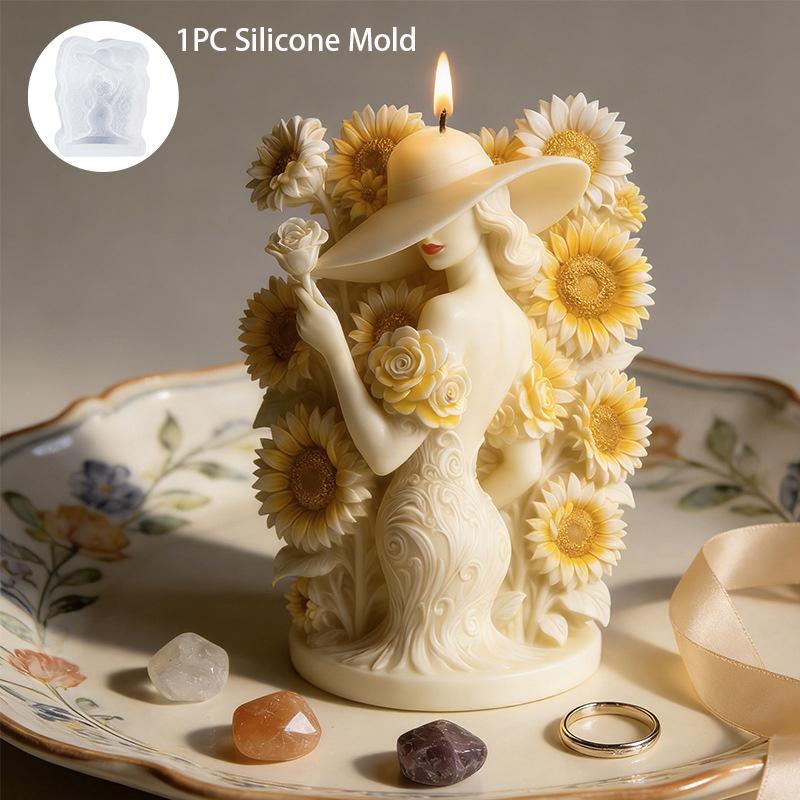 1PC Aromatherapy Candle Silicone Mold Handmade DIY Candle Gypsum Dropping Mold