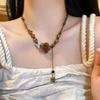 National Style Retro Literary Style National Style Cotton and Linen Ceramic Necklace